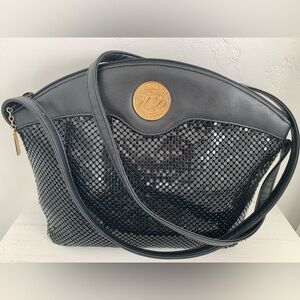 Whiting And Davis International Black Mesh Handbag Vtg